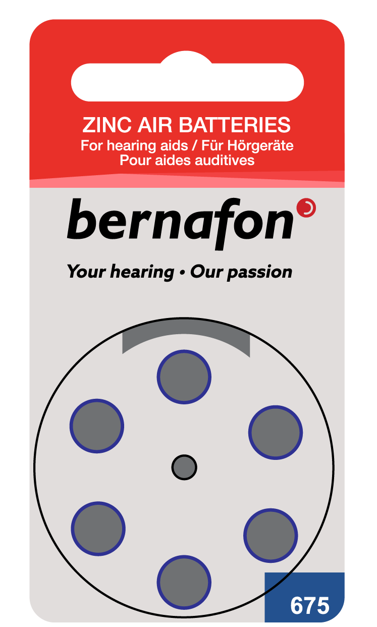 Батарейки для слуховых аппаратов Bernafon 675