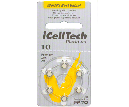 Батарейка для слухового аппарата iCellTech Platinum 10