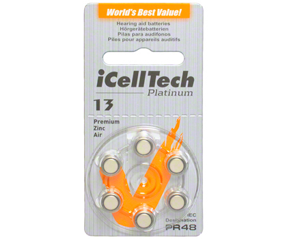 Батарейка для слухового аппарата iCellTech Platinum 13