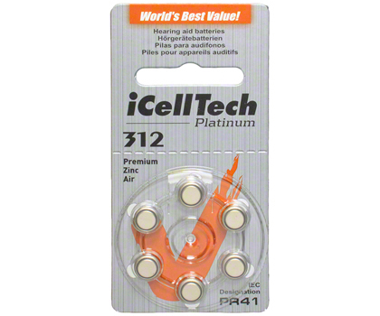 Батарейка для слухового аппарата iCellTech Platinum 312