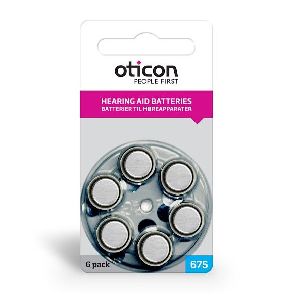 Батарейки для слуховых аппаратов Oticon 675