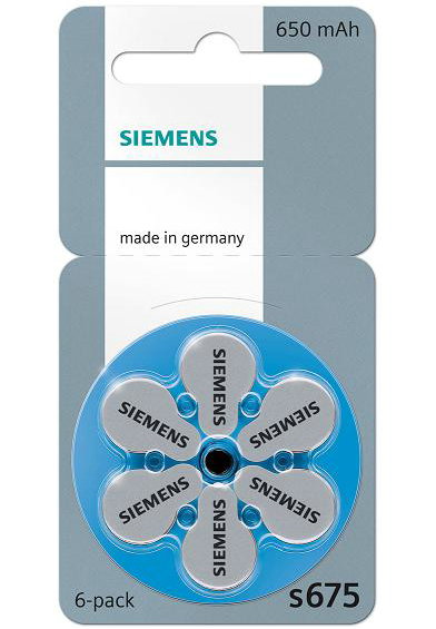 Батарейка для слухового аппарата Siemens 675