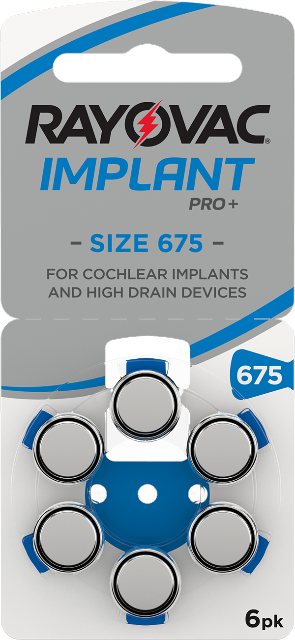 Батарейки для слуховых аппаратов Rayovac 675 Implant Pro+ 